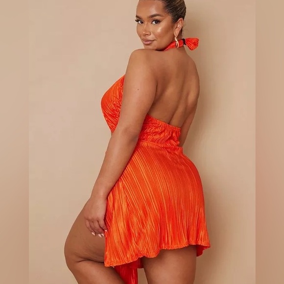 BRAND NEW PRETTY LITTLE THING SEXY ORANGE DRESS - Picture 4 of 5